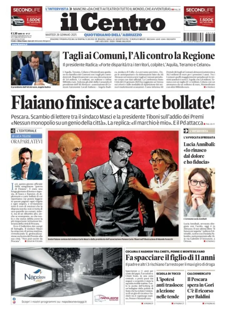 Prima-pagina-il centro-oggi-edizione-del-2025-01-28